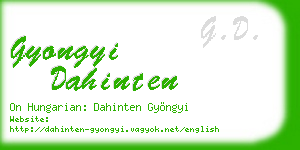 gyongyi dahinten business card